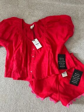 Tuckernuck Bright Red Two-Piece Set
